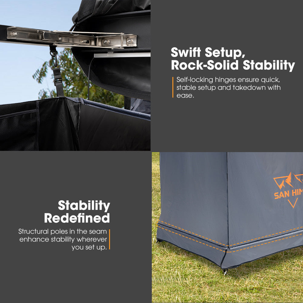 SAN HIMA Camping Shower Tent Ensuite Change Room Awning Fold-Out Instant