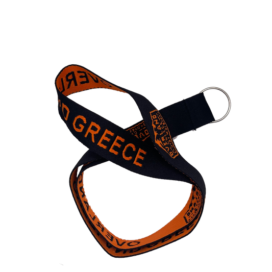Overland Greece embroidered lanyard