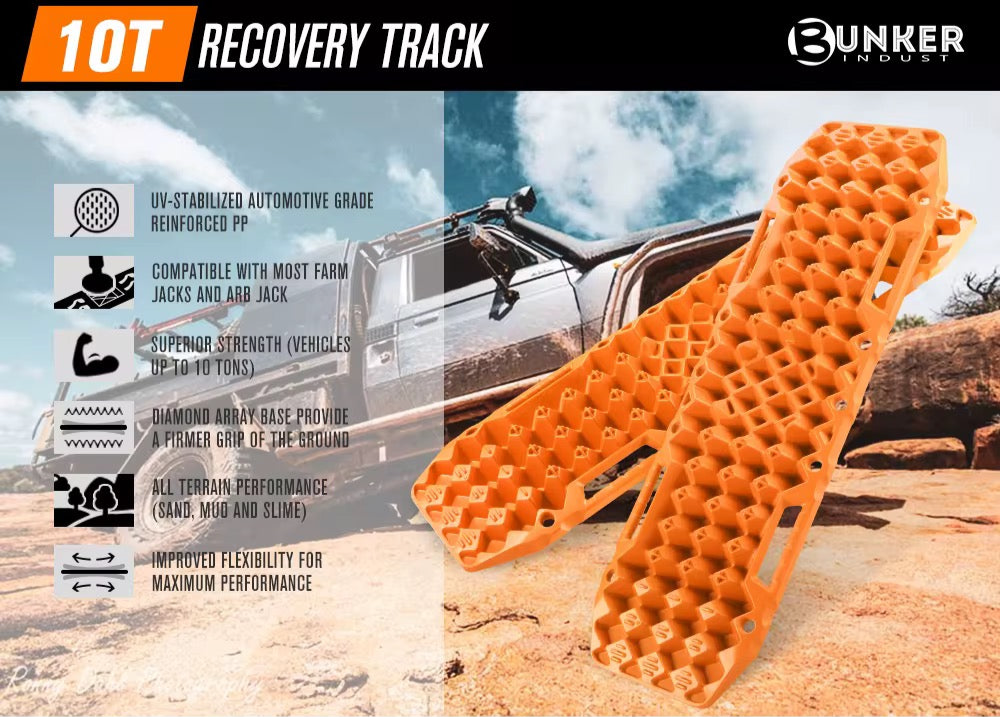 Pair Recovery Tracks Sand Track with Jack Base 10T Orange